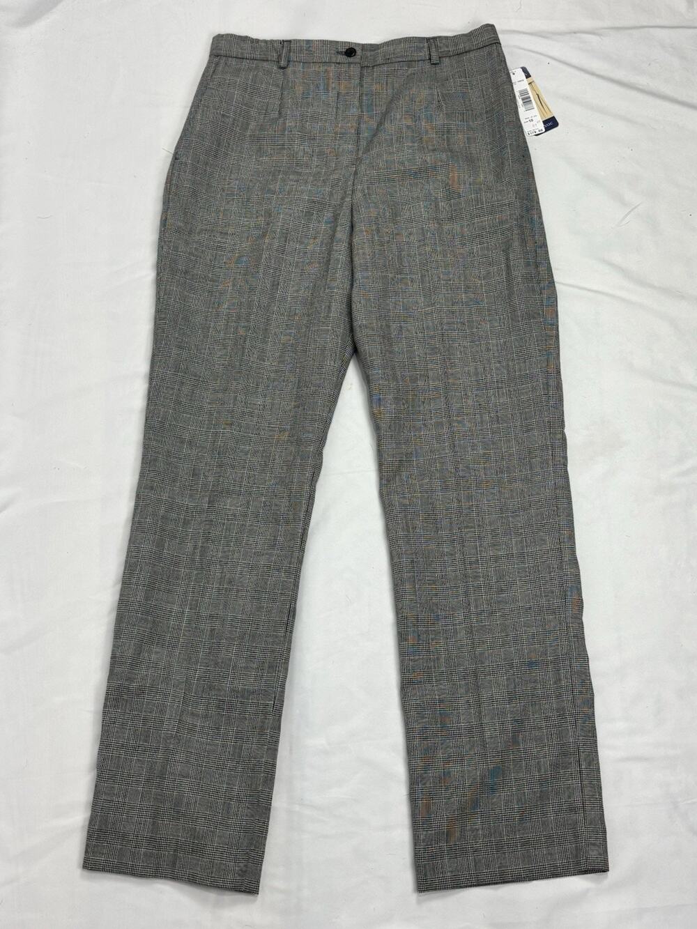 NWT Pendleton Women's Black White Glenn Plaid 100% Wool Dress Pants Sz 10 Lined